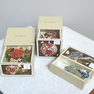 Pier 1 Holiday Ornaments Set - Red, Green, Blue, Gold